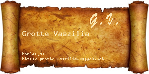 Grotte Vaszilia névjegykártya
